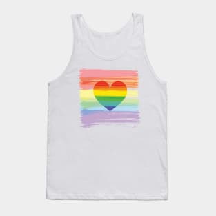 Rainbow and heart Tank Top